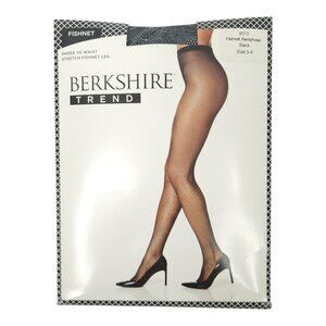 Berkshire Trend Fishnet Sheer To Waist Black Size 3-4 Style 8010 Stretch Leg